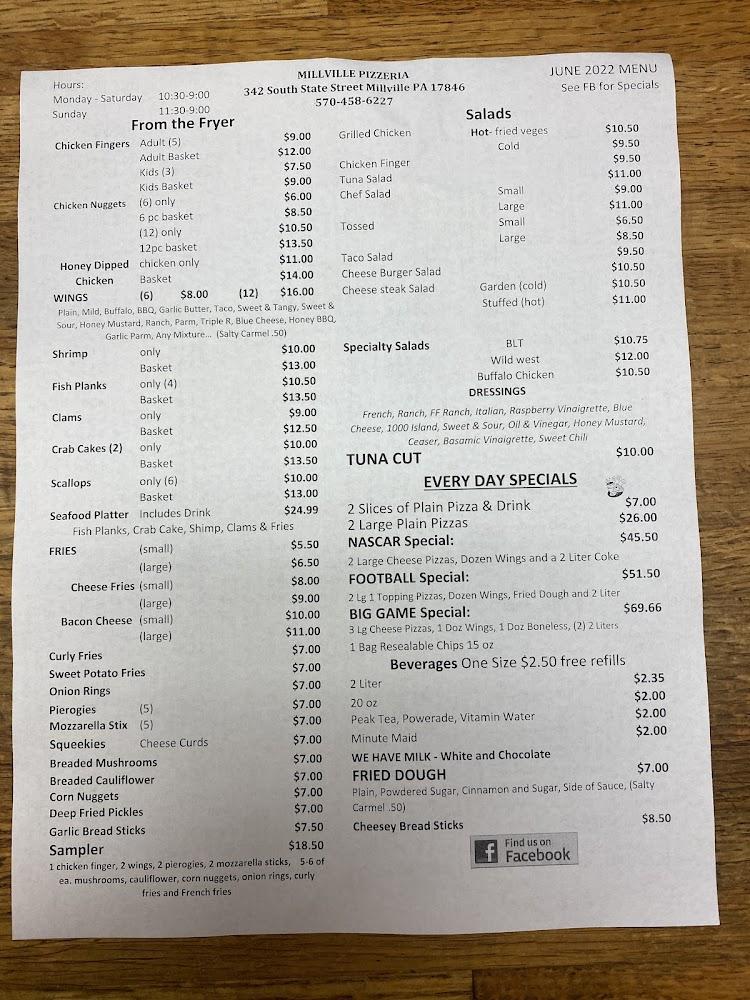 Millville Pizzeria Menu image 2