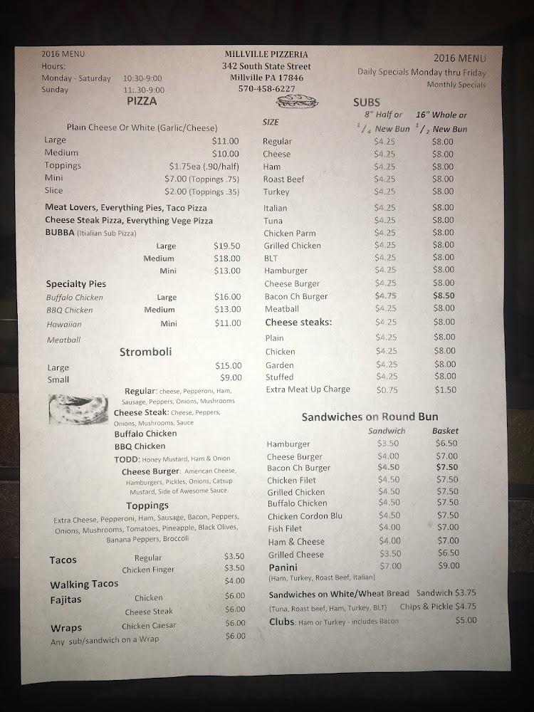 Millville Pizzeria Menu image 3